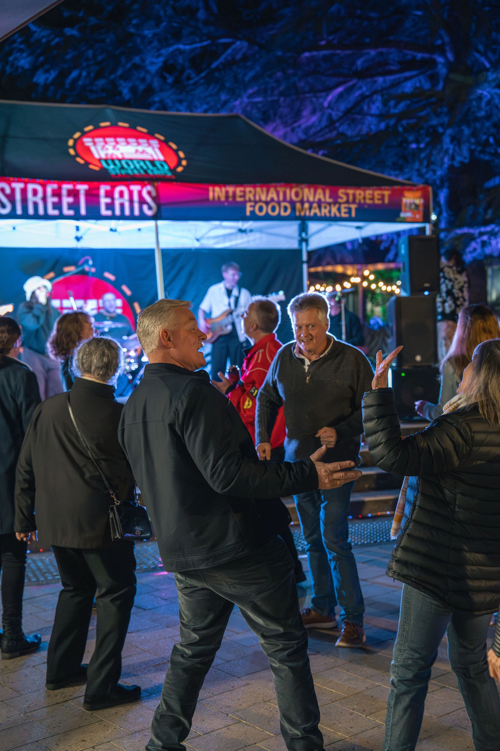 Locals enjoying the Launceston food market